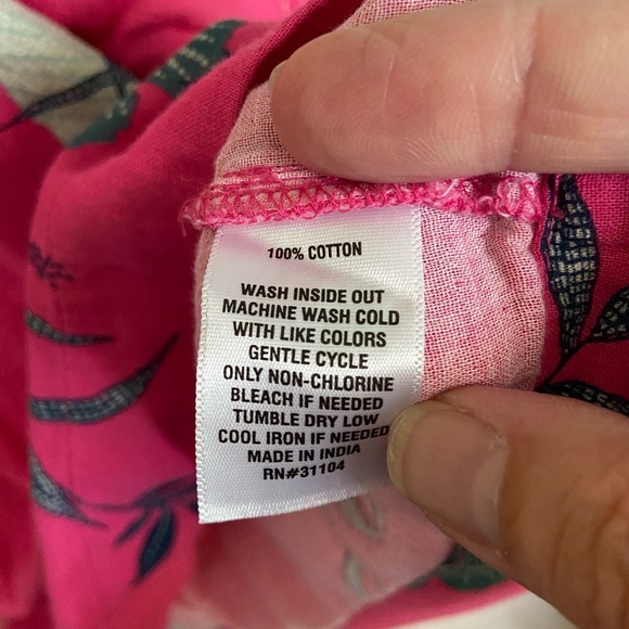 Wonderly Relaxed Gauze Peasant Top in Pink Dotty floral Sz XL - Picture 4 of 9